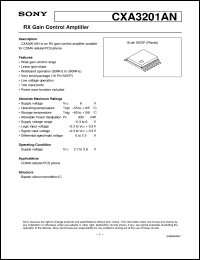 CXA3201AN datasheet: RX Gain Control Amplifier CXA3201AN
