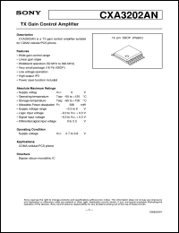 CXA3202AN datasheet: TX Gain Control Amplifier CXA3202AN