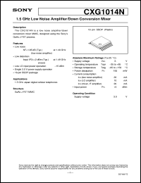 CXG1014N datasheet: 1.5GHz Low Noise Amplifier/Down Conversion Mixer CXG1014N