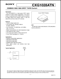 CXG1028ATN datasheet: GSM900/1800/1900 SPDT TX/RX Switch CXG1028ATN