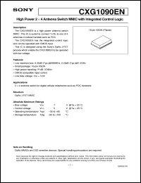 CXG1090EN datasheet: High Power 2x4 Antenna Switch MMIC withIntegrated Control Logic CXG1090EN