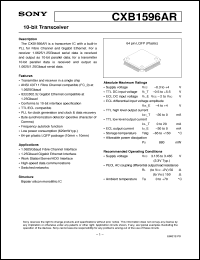 CXB1596AR datasheet: 10-bit Transceiver CXB1596AR