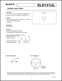 SLD131UL datasheet: GaAlAs Laser Diode SLD131UL