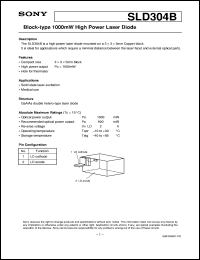 SLD304B datasheet: Block-type 1000mW High Power Laser Diode SLD304B