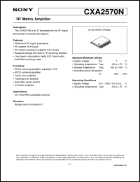CXA2570N datasheet: RF Matrix Amplifier CXA2570N
