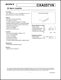 CXA2571N datasheet: RF Matrix Amplifier CXA2571N