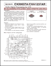 CX20037A datasheet: Audio Signal Processing for VTR CX20037A