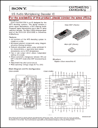 CXA1124BS datasheet: US Audio Multiplexing Decoder IC CXA1124BS