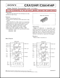 CXA1314P datasheet: Video Switch Compatible with I^2C Bus CXA1314P