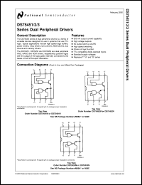 DS75451M datasheet: DS55451, DS55452, DS55453, DS55454, DS75450, DS75451, DS75452, DS75453, DS75454 Dual Peripheral Driver DS75451M
