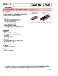 CXA1619S datasheet: FM/AM Radio CXA1619S