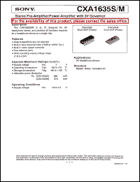 CXA1635S datasheet: Stereo Pre-Amplifier/Power-Amplifier with 3V Governor CXA1635S