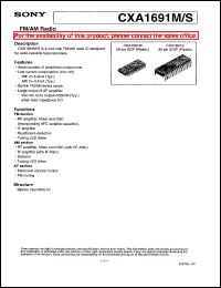 CXA1691M datasheet: FM/AM Radio CXA1691M