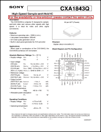 CXA1843Q datasheet: High-Speed Sample-and-Hold IC CXA1843Q