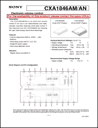 CXA1846AM datasheet: Electronic volume control CXA1846AM
