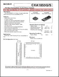 CXA1855S datasheet: I^2C Bus-Compatible Audio/Video Switch CXA1855S