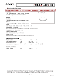 CXA1946CR datasheet: Electronic Volume CXA1946CR