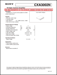 CXA3002N datasheet: TX Gain Control Amplifier CXA3002N