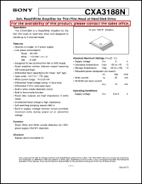 CXA3188N datasheet: 2ch.Read/Write Amplifier for Thin Film Head ofHard Disk Drive CXA3188N