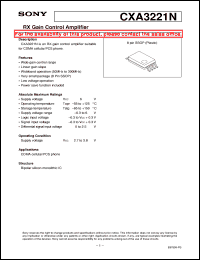CXA3221N datasheet: RX Gain Control Amplifier CXA3221N