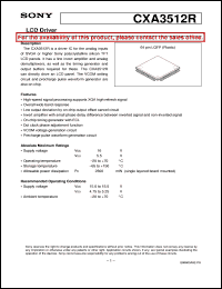 CXA3512R datasheet: LCD Driver CXA3512R