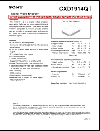 CXD1914Q datasheet: Digital Video Encoder CXD1914Q