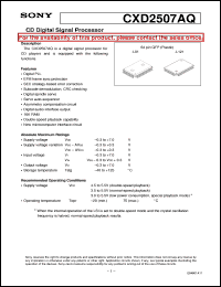 CXD2507AQ datasheet: CD Digital Signal Processor CXD2507AQ