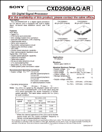 CXD2508AR datasheet: CD Digital Signal Processor CXD2508AR