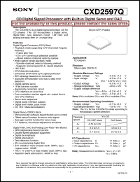 CXD2597Q datasheet: CD Digital Signal Processor with Built-in DigitalServo and DAC CXD2597Q