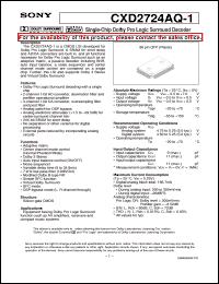 CXD2724AQ-1 datasheet: Single-Chip Dolby Pro Logic Surround Decoder CXD2724AQ-1