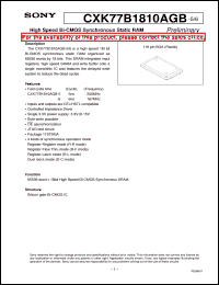 CXK77B1810AGB-6 datasheet: High Speed Bi-CMOS Synchronous Static RAM CXK77B1810AGB-6