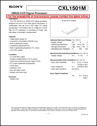 CXL1501M datasheet: CMOS-CCD Signal Processor CXL1501M