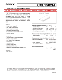 CXL1502M datasheet: CMOS-CCD Signal Processor CXL1502M