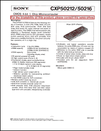 CXP50216 datasheet: CMOS 4-bit 1Chip Microcomputer CXP50216