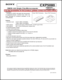CXP5080 datasheet: CMOS 4-bit Single Chip MicrocomputerPiggyback/evaluator type CXP5080