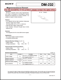 DM-232 datasheet: Magnetoresistance Element DM-232