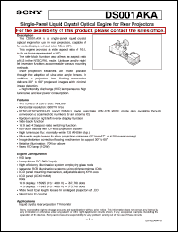DS001AKA datasheet: Single-Panel Liquid Crystal Optical Engine forRear Projectors DS001AKA