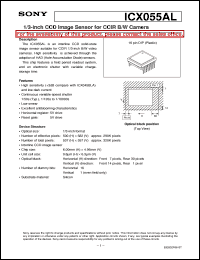 ICX055AL datasheet: 1/3-inch CCD Image Sensor for CCIR B/W Camera ICX055AL