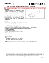 LCX018AK datasheet: 1.8cm(0.7-inch)NTSC/PAL/WID Color LCD Panel LCX018AK