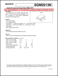 SGM2013N datasheet: GaAs N-channel Dual-Gate MES FET SGM2013N