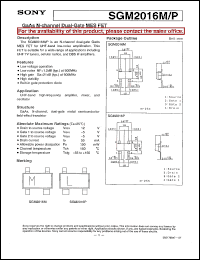 SGM2016M datasheet: GaAs N-channel Dual-Gate MES FET SGM2016M