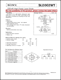 SLD302WT datasheet: 200mW High Power Laser Diode SLD302WT