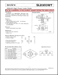 SLD303WT datasheet: 500mW High Power Laser Diode SLD303WT