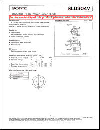 SLD304V datasheet: 1000mW High Power Laser Diode SLD304V