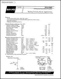 2SA1865 datasheet: PNP epitaxial planar silicon transistor, muting circuit, driver application 2SA1865