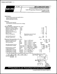 2SA1882 datasheet: PNP epitaxial planar silicon transistor, low-frequency, amp application 2SA1882