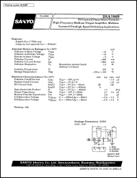2SA1969 datasheet: PNP epitaxial planar silicon transistor, high-frequency medium-output amplifier, medium current, ultrahigh-speed switching application 2SA1969