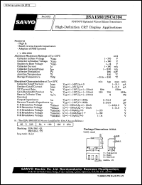 2SC4104 datasheet: NPN epitaxial planar silicon transistor, high-frequency amp, wide-band amp application 2SC4104