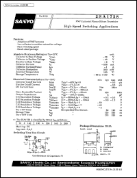 2SA1728 datasheet: PNP epitaxial planar silicon transistor, high-speed switching application 2SA1728