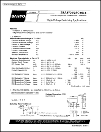 2SC4614 datasheet: NPN epitaxial planar silicon transistor, high-voltage switching application 2SC4614